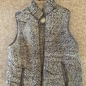 Fluffy gray vest